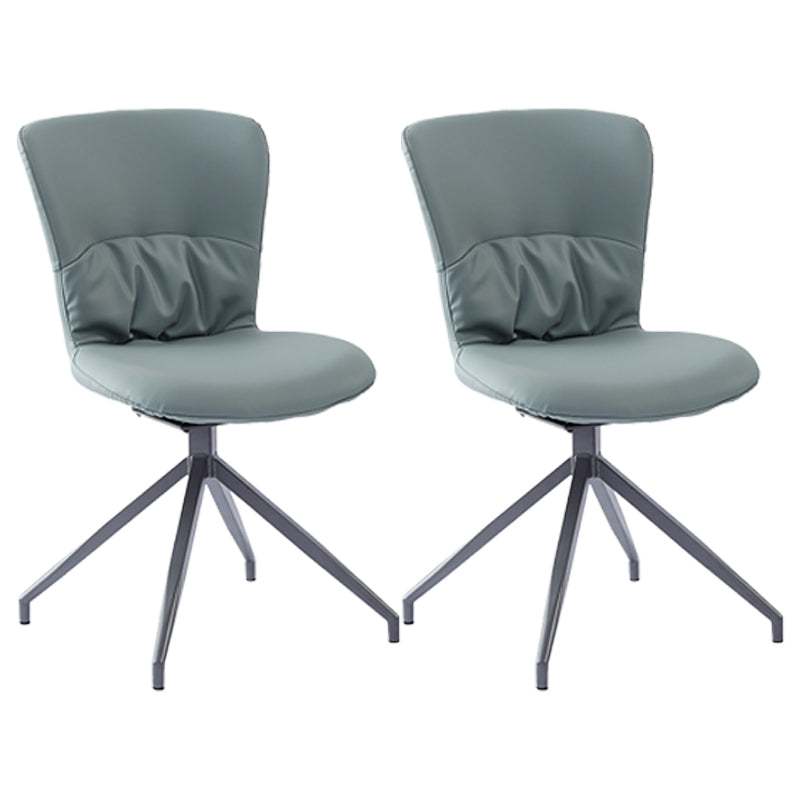 Contemporary Metal Dining Armless Chair Swivel Side Chair for Home Use Green 2 Piece Set Clearhalo ' kitchen&dining_furn' 'Dining Chairs' 'Dining Tables & Seating' 'dining_chair' 'furn' 'furn_dining_chair' 'Furniture' 'furniture_dining_chair' 'Kitchen & Dining Furniture' 'kitchen' 4206635