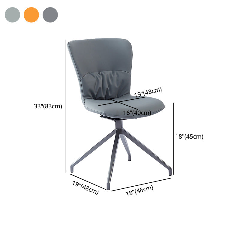 Contemporary Metal Dining Armless Chair Swivel Side Chair for Home Use Clearhalo ' kitchen&dining_furn' 'Dining Chairs' 'Dining Tables & Seating' 'dining_chair' 'furn' 'furn_dining_chair' 'Furniture' 'furniture_dining_chair' 'Kitchen & Dining Furniture' 'kitchen' 4206638