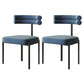 Designer Style Open Back Restaurant Side Chair Matte Finish Velvet Dining Chair Royal Blue 2 Piece Set Clearhalo ' kitchen&dining_furn' 'Dining Chairs' 'Dining Tables & Seating' 'dining_chair' 'furn' 'furn_dining_chair' 'Furniture' 'furniture_dining_chair' 'Kitchen & Dining Furniture' 'kitchen' 4206640