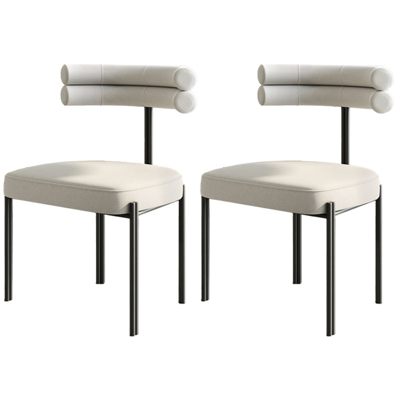 Designer Style Open Back Restaurant Side Chair Matte Finish Velvet Dining Chair Beige 2 Piece Set Clearhalo ' kitchen&dining_furn' 'Dining Chairs' 'Dining Tables & Seating' 'dining_chair' 'furn' 'furn_dining_chair' 'Furniture' 'furniture_dining_chair' 'Kitchen & Dining Furniture' 'kitchen' 4206641