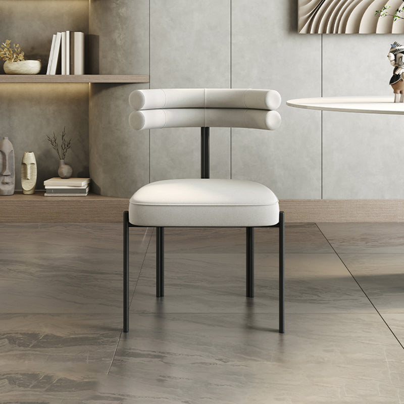 Designer Style Open Back Restaurant Side Chair Matte Finish Velvet Dining Chair Clearhalo ' kitchen&dining_furn' 'Dining Chairs' 'Dining Tables & Seating' 'dining_chair' 'furn' 'furn_dining_chair' 'Furniture' 'furniture_dining_chair' 'Kitchen & Dining Furniture' 'kitchen' 4206643