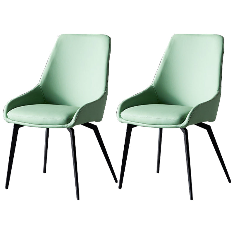 Modern Restaurant Leather Side Chair Matte Finish Parsons Dining Chair with Black Legs Light Green 2 Piece Set Clearhalo ' kitchen&dining_furn' 'Dining Chairs' 'Dining Tables & Seating' 'dining_chair' 'furn' 'furn_dining_chair' 'Furniture' 'furniture_dining_chair' 'Kitchen & Dining Furniture' 'kitchen' 4206655