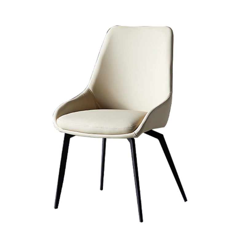 Modern Restaurant Leather Side Chair Matte Finish Parsons Dining Chair with Black Legs Clearhalo ' kitchen&dining_furn' 'Dining Chairs' 'Dining Tables & Seating' 'dining_chair' 'furn' 'furn_dining_chair' 'Furniture' 'furniture_dining_chair' 'Kitchen & Dining Furniture' 'kitchen' 4206659