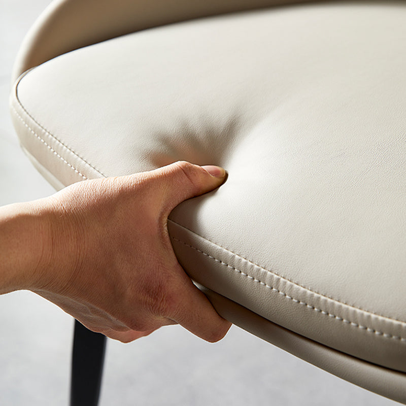 Modern Restaurant Leather Side Chair Matte Finish Parsons Dining Chair with Black Legs Clearhalo ' kitchen&dining_furn' 'Dining Chairs' 'Dining Tables & Seating' 'dining_chair' 'furn' 'furn_dining_chair' 'Furniture' 'furniture_dining_chair' 'Kitchen & Dining Furniture' 'kitchen' 4206661