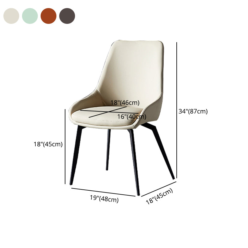 Modern Restaurant Leather Side Chair Matte Finish Parsons Dining Chair with Black Legs Clearhalo ' kitchen&dining_furn' 'Dining Chairs' 'Dining Tables & Seating' 'dining_chair' 'furn' 'furn_dining_chair' 'Furniture' 'furniture_dining_chair' 'Kitchen & Dining Furniture' 'kitchen' 4206664