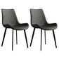 Modern Restaurant Leather Side Chair Solid Back Dining Chair with Black Legs Dark Gray 2 Piece Set Clearhalo ' kitchen&dining_furn' 'Dining Chairs' 'Dining Tables & Seating' 'dining_chair' 'furn' 'furn_dining_chair' 'Furniture' 'furniture_dining_chair' 'Kitchen & Dining Furniture' 'kitchen' 4206667
