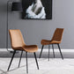 Modern Restaurant Leather Side Chair Solid Back Dining Chair with Black Legs Clearhalo ' kitchen&dining_furn' 'Dining Chairs' 'Dining Tables & Seating' 'dining_chair' 'furn' 'furn_dining_chair' 'Furniture' 'furniture_dining_chair' 'Kitchen & Dining Furniture' 'kitchen' 4206669
