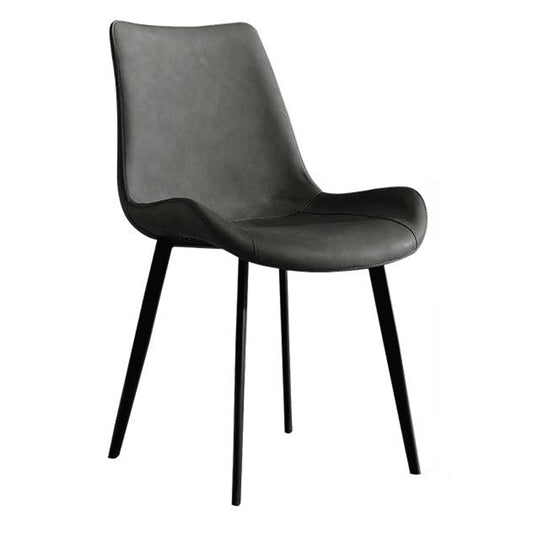 Modern Restaurant Leather Side Chair Solid Back Dining Chair with Black Legs Clearhalo ' kitchen&dining_furn' 'Dining Chairs' 'Dining Tables & Seating' 'dining_chair' 'furn' 'furn_dining_chair' 'Furniture' 'furniture_dining_chair' 'Kitchen & Dining Furniture' 'kitchen' 4206671