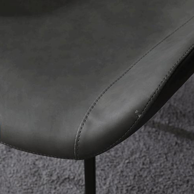 Modern Restaurant Leather Side Chair Solid Back Dining Chair with Black Legs Clearhalo ' kitchen&dining_furn' 'Dining Chairs' 'Dining Tables & Seating' 'dining_chair' 'furn' 'furn_dining_chair' 'Furniture' 'furniture_dining_chair' 'Kitchen & Dining Furniture' 'kitchen' 4206673