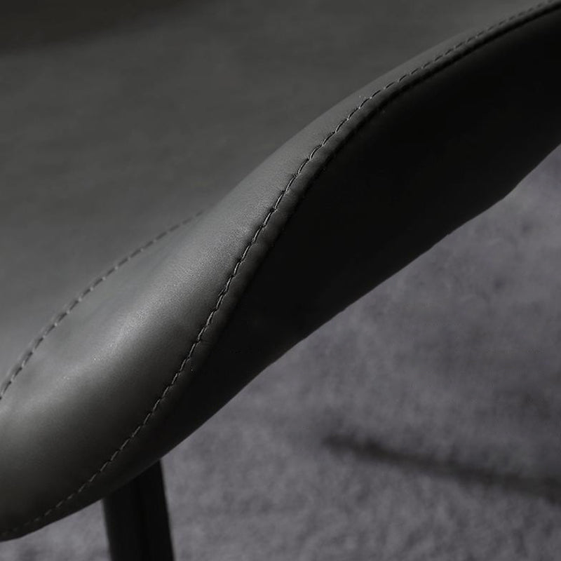 Modern Restaurant Leather Side Chair Solid Back Dining Chair with Black Legs Clearhalo ' kitchen&dining_furn' 'Dining Chairs' 'Dining Tables & Seating' 'dining_chair' 'furn' 'furn_dining_chair' 'Furniture' 'furniture_dining_chair' 'Kitchen & Dining Furniture' 'kitchen' 4206674