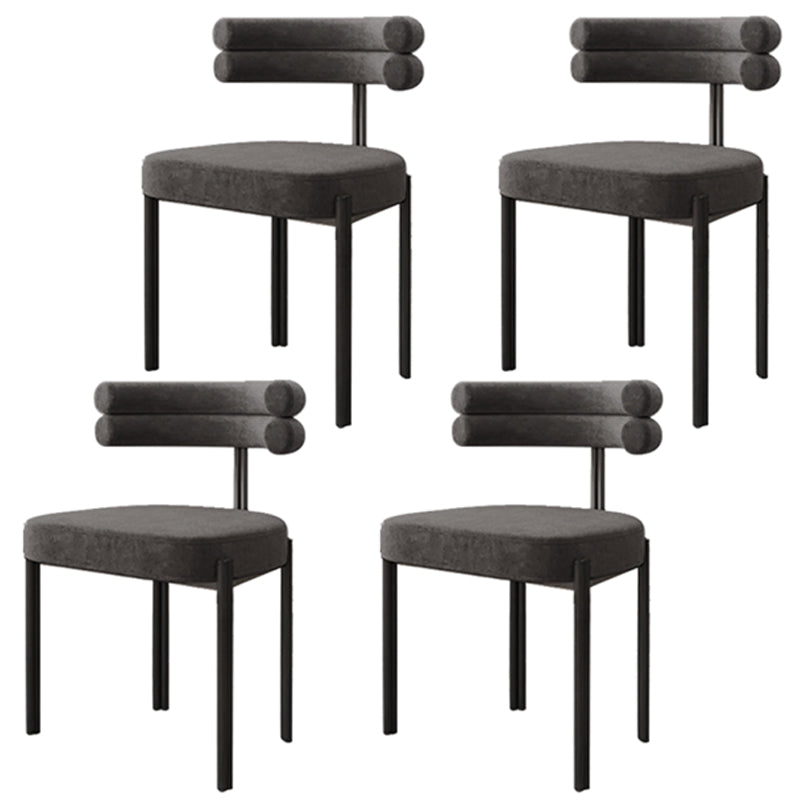 Modern Style Home Side Chair Open Back Upholstered Designer Dining Room Chair Grey 4 Piece Set Clearhalo ' kitchen&dining_furn' 'Dining Chairs' 'Dining Tables & Seating' 'dining_chair' 'furn' 'furn_dining_chair' 'Furniture' 'furniture_dining_chair' 'Kitchen & Dining Furniture' 'kitchen' 4206678