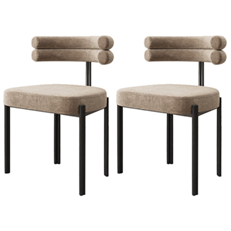 Modern Style Home Side Chair Open Back Upholstered Designer Dining Room Chair Khaki 2 Piece Set Clearhalo ' kitchen&dining_furn' 'Dining Chairs' 'Dining Tables & Seating' 'dining_chair' 'furn' 'furn_dining_chair' 'Furniture' 'furniture_dining_chair' 'Kitchen & Dining Furniture' 'kitchen' 4206693