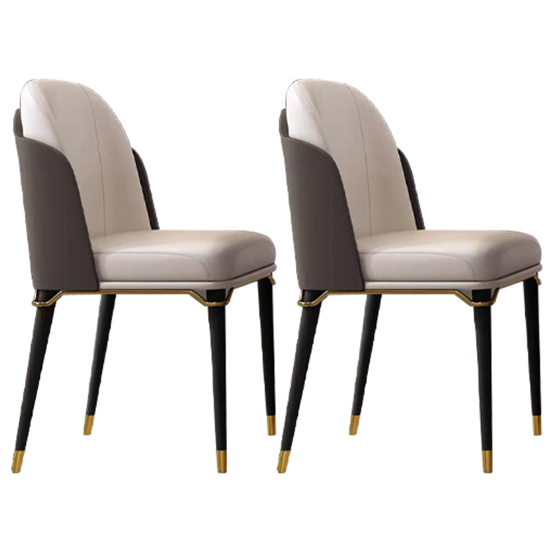 Home Armless Dining Chairs Upholstered Side Chairs with Wood Legs (Set of 2) Grey Clearhalo ' kitchen&dining_furn' 'Dining Chairs' 'Dining Tables & Seating' 'dining_chair' 'furn' 'furn_dining_chair' 'Furniture' 'furniture_dining_chair' 'Kitchen & Dining Furniture' 'kitchen' 4206702
