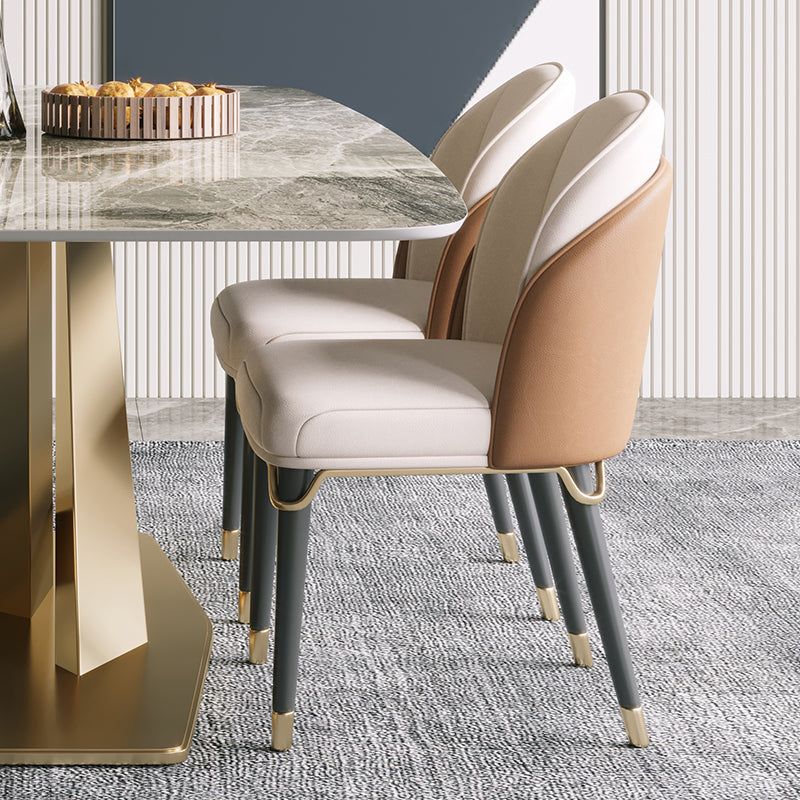 Home Armless Dining Chairs Upholstered Side Chairs with Wood Legs (Set of 2) Clearhalo ' kitchen&dining_furn' 'Dining Chairs' 'Dining Tables & Seating' 'dining_chair' 'furn' 'furn_dining_chair' 'Furniture' 'furniture_dining_chair' 'Kitchen & Dining Furniture' 'kitchen' 4206703