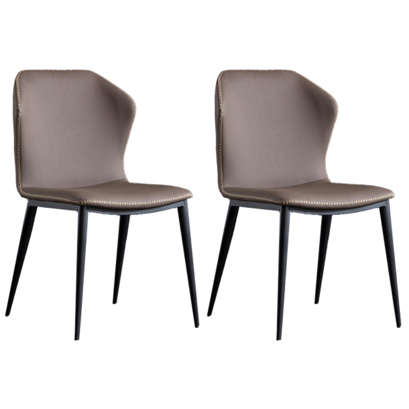 Home Armless Dining Chairs Upholstered Side Chairs with Metal Legs (Set of 2) Grey Clearhalo ' kitchen&dining_furn' 'Dining Chairs' 'Dining Tables & Seating' 'dining_chair' 'furn' 'furn_dining_chair' 'Furniture' 'furniture_dining_chair' 'Kitchen & Dining Furniture' 'kitchen' 4206719