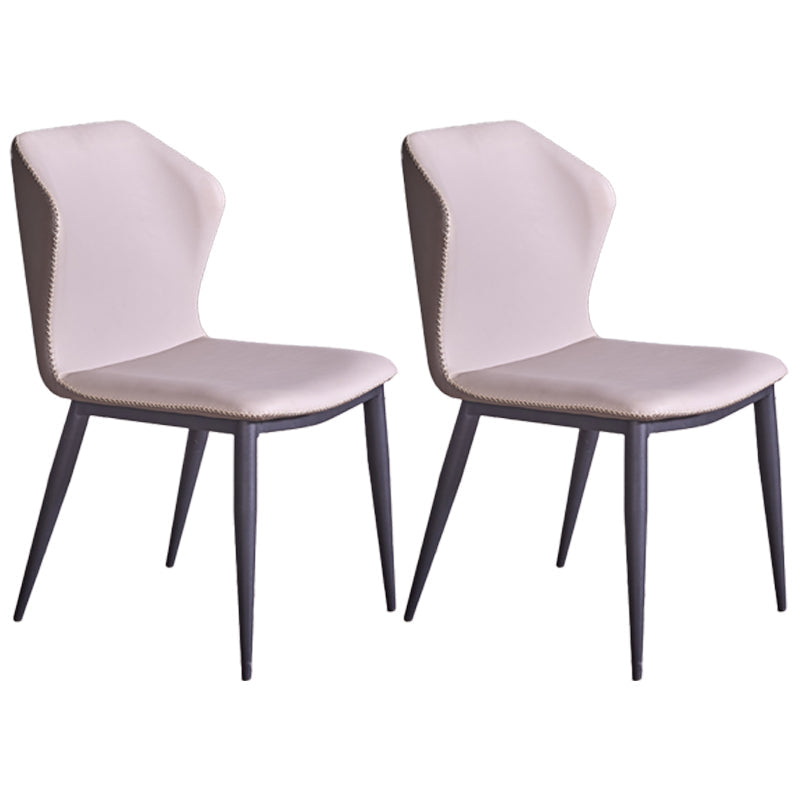 Home Armless Dining Chairs Upholstered Side Chairs with Metal Legs (Set of 2) Light Gray Clearhalo ' kitchen&dining_furn' 'Dining Chairs' 'Dining Tables & Seating' 'dining_chair' 'furn' 'furn_dining_chair' 'Furniture' 'furniture_dining_chair' 'Kitchen & Dining Furniture' 'kitchen' 4206722