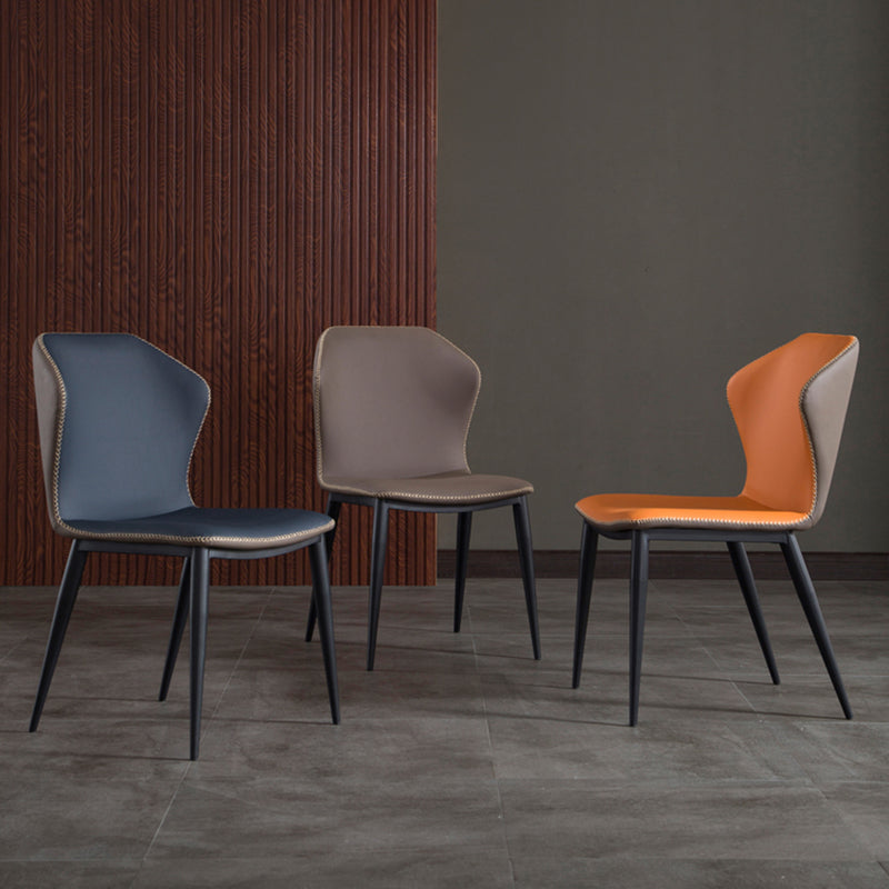 Home Armless Dining Chairs Upholstered Side Chairs with Metal Legs (Set of 2) Clearhalo ' kitchen&dining_furn' 'Dining Chairs' 'Dining Tables & Seating' 'dining_chair' 'furn' 'furn_dining_chair' 'Furniture' 'furniture_dining_chair' 'Kitchen & Dining Furniture' 'kitchen' 4206731