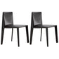 Designer Style Leather Side Chair Matte Finish Solid Back Dining Chair (Set of 2) Black Clearhalo ' kitchen&dining_furn' 'Dining Chairs' 'Dining Tables & Seating' 'dining_chair' 'furn' 'furn_dining_chair' 'Furniture' 'furniture_dining_chair' 'Kitchen & Dining Furniture' 'kitchen' 4206734