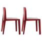Designer Style Leather Side Chair Matte Finish Solid Back Dining Chair (Set of 2) Red Clearhalo ' kitchen&dining_furn' 'Dining Chairs' 'Dining Tables & Seating' 'dining_chair' 'furn' 'furn_dining_chair' 'Furniture' 'furniture_dining_chair' 'Kitchen & Dining Furniture' 'kitchen' 4206737
