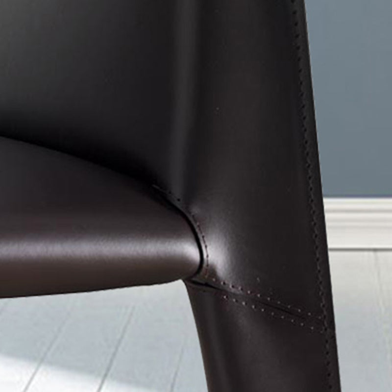 Designer Style Leather Side Chair Matte Finish Solid Back Dining Chair (Set of 2) Clearhalo ' kitchen&dining_furn' 'Dining Chairs' 'Dining Tables & Seating' 'dining_chair' 'furn' 'furn_dining_chair' 'Furniture' 'furniture_dining_chair' 'Kitchen & Dining Furniture' 'kitchen' 4206742