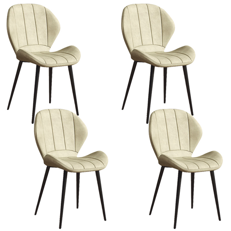 Scandinavian Upholstered Home Side Chair Matte Finish Wingback Dining Chair White 4 Piece Set Black Clearhalo ' kitchen&dining_furn' 'Dining Chairs' 'Dining Tables & Seating' 'dining_chair' 'furn' 'furn_dining_chair' 'Furniture' 'furniture_dining_chair' 'Kitchen & Dining Furniture' 'kitchen' 4206745