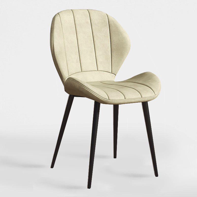 Scandinavian Upholstered Home Side Chair Matte Finish Wingback Dining Chair White 1 Piece Black Clearhalo ' kitchen&dining_furn' 'Dining Chairs' 'Dining Tables & Seating' 'dining_chair' 'furn' 'furn_dining_chair' 'Furniture' 'furniture_dining_chair' 'Kitchen & Dining Furniture' 'kitchen' 4206747