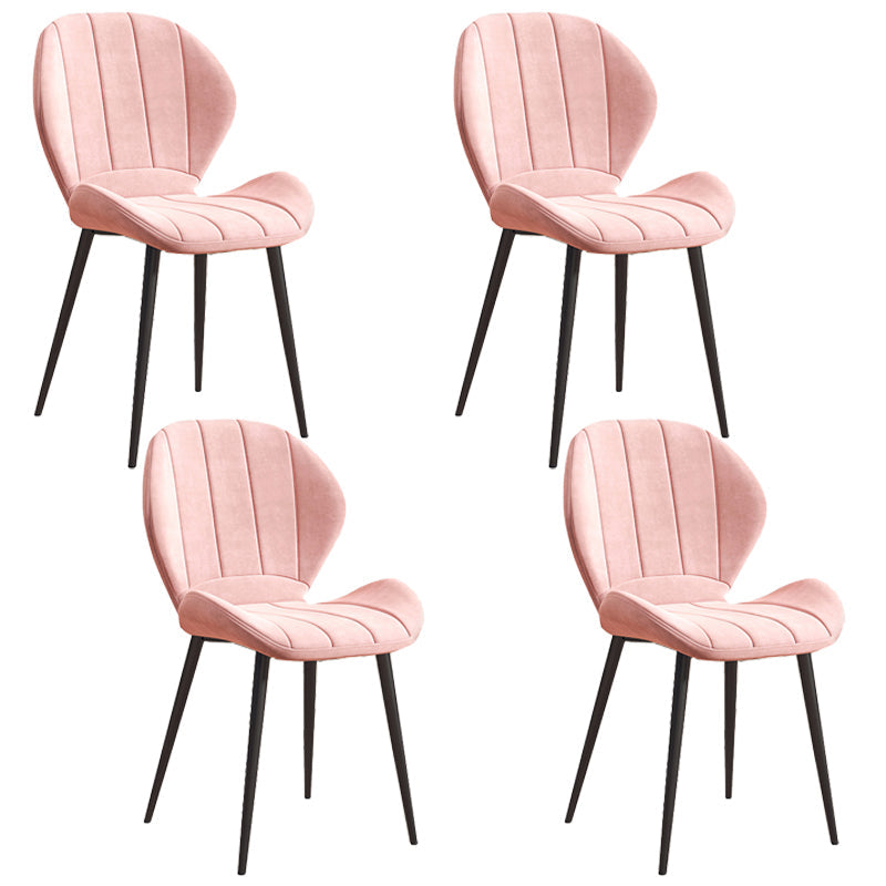 Scandinavian Upholstered Home Side Chair Matte Finish Wingback Dining Chair Pink 4 Piece Set Black Clearhalo ' kitchen&dining_furn' 'Dining Chairs' 'Dining Tables & Seating' 'dining_chair' 'furn' 'furn_dining_chair' 'Furniture' 'furniture_dining_chair' 'Kitchen & Dining Furniture' 'kitchen' 4206750