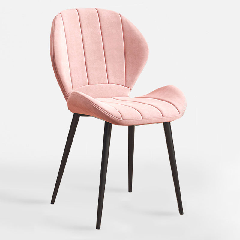 Scandinavian Upholstered Home Side Chair Matte Finish Wingback Dining Chair Pink 1 Piece Black Clearhalo ' kitchen&dining_furn' 'Dining Chairs' 'Dining Tables & Seating' 'dining_chair' 'furn' 'furn_dining_chair' 'Furniture' 'furniture_dining_chair' 'Kitchen & Dining Furniture' 'kitchen' 4206752