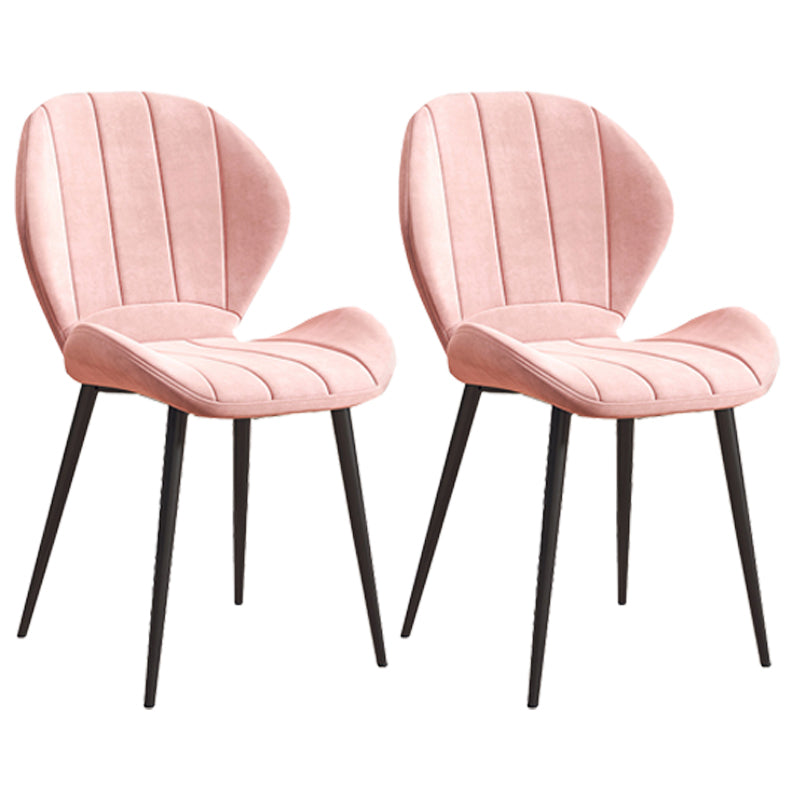 Scandinavian Upholstered Home Side Chair Matte Finish Wingback Dining Chair Pink 2 Piece Set Black Clearhalo ' kitchen&dining_furn' 'Dining Chairs' 'Dining Tables & Seating' 'dining_chair' 'furn' 'furn_dining_chair' 'Furniture' 'furniture_dining_chair' 'Kitchen & Dining Furniture' 'kitchen' 4206755