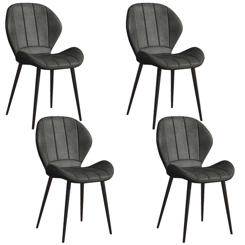 Scandinavian Upholstered Home Side Chair Matte Finish Wingback Dining Chair Black 4 Piece Set Black Clearhalo ' kitchen&dining_furn' 'Dining Chairs' 'Dining Tables & Seating' 'dining_chair' 'furn' 'furn_dining_chair' 'Furniture' 'furniture_dining_chair' 'Kitchen & Dining Furniture' 'kitchen' 4206757