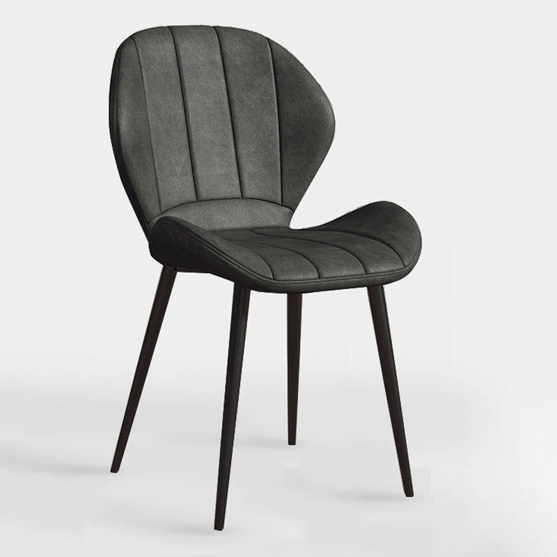 Scandinavian Upholstered Home Side Chair Matte Finish Wingback Dining Chair Black 1 Piece Black Clearhalo ' kitchen&dining_furn' 'Dining Chairs' 'Dining Tables & Seating' 'dining_chair' 'furn' 'furn_dining_chair' 'Furniture' 'furniture_dining_chair' 'Kitchen & Dining Furniture' 'kitchen' 4206759