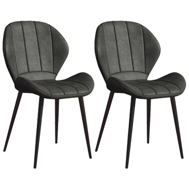 Scandinavian Upholstered Home Side Chair Matte Finish Wingback Dining Chair Black 2 Piece Set Black Clearhalo ' kitchen&dining_furn' 'Dining Chairs' 'Dining Tables & Seating' 'dining_chair' 'furn' 'furn_dining_chair' 'Furniture' 'furniture_dining_chair' 'Kitchen & Dining Furniture' 'kitchen' 4206760