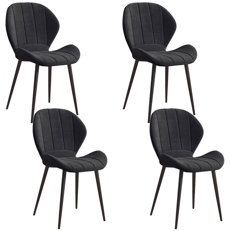 Scandinavian Upholstered Home Side Chair Matte Finish Wingback Dining Chair Matte Black 4 Piece Set Black Clearhalo ' kitchen&dining_furn' 'Dining Chairs' 'Dining Tables & Seating' 'dining_chair' 'furn' 'furn_dining_chair' 'Furniture' 'furniture_dining_chair' 'Kitchen & Dining Furniture' 'kitchen' 4206762