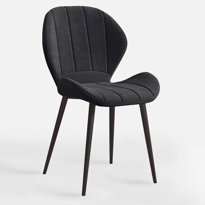 Scandinavian Upholstered Home Side Chair Matte Finish Wingback Dining Chair Matte Black 1 Piece Black Clearhalo ' kitchen&dining_furn' 'Dining Chairs' 'Dining Tables & Seating' 'dining_chair' 'furn' 'furn_dining_chair' 'Furniture' 'furniture_dining_chair' 'Kitchen & Dining Furniture' 'kitchen' 4206765