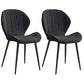 Scandinavian Upholstered Home Side Chair Matte Finish Wingback Dining Chair Matte Black 2 Piece Set Black Clearhalo ' kitchen&dining_furn' 'Dining Chairs' 'Dining Tables & Seating' 'dining_chair' 'furn' 'furn_dining_chair' 'Furniture' 'furniture_dining_chair' 'Kitchen & Dining Furniture' 'kitchen' 4206766