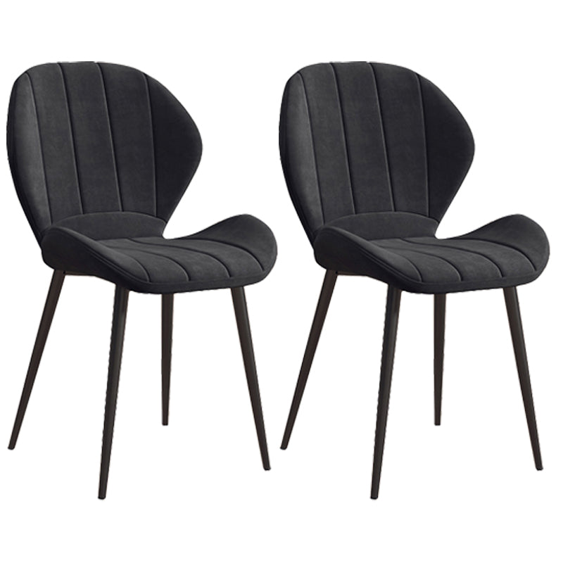 Scandinavian Upholstered Home Side Chair Matte Finish Wingback Dining Chair Matte Black 2 Piece Set Black Clearhalo ' kitchen&dining_furn' 'Dining Chairs' 'Dining Tables & Seating' 'dining_chair' 'furn' 'furn_dining_chair' 'Furniture' 'furniture_dining_chair' 'Kitchen & Dining Furniture' 'kitchen' 4206766