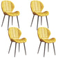 Scandinavian Upholstered Home Side Chair Matte Finish Wingback Dining Chair Yellow 4 Piece Set Black Clearhalo ' kitchen&dining_furn' 'Dining Chairs' 'Dining Tables & Seating' 'dining_chair' 'furn' 'furn_dining_chair' 'Furniture' 'furniture_dining_chair' 'Kitchen & Dining Furniture' 'kitchen' 4206768