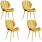Scandinavian Upholstered Home Side Chair Matte Finish Wingback Dining Chair Yellow 4 Piece Set Brass Gold Clearhalo ' kitchen&dining_furn' 'Dining Chairs' 'Dining Tables & Seating' 'dining_chair' 'furn' 'furn_dining_chair' 'Furniture' 'furniture_dining_chair' 'Kitchen & Dining Furniture' 'kitchen' 4206772