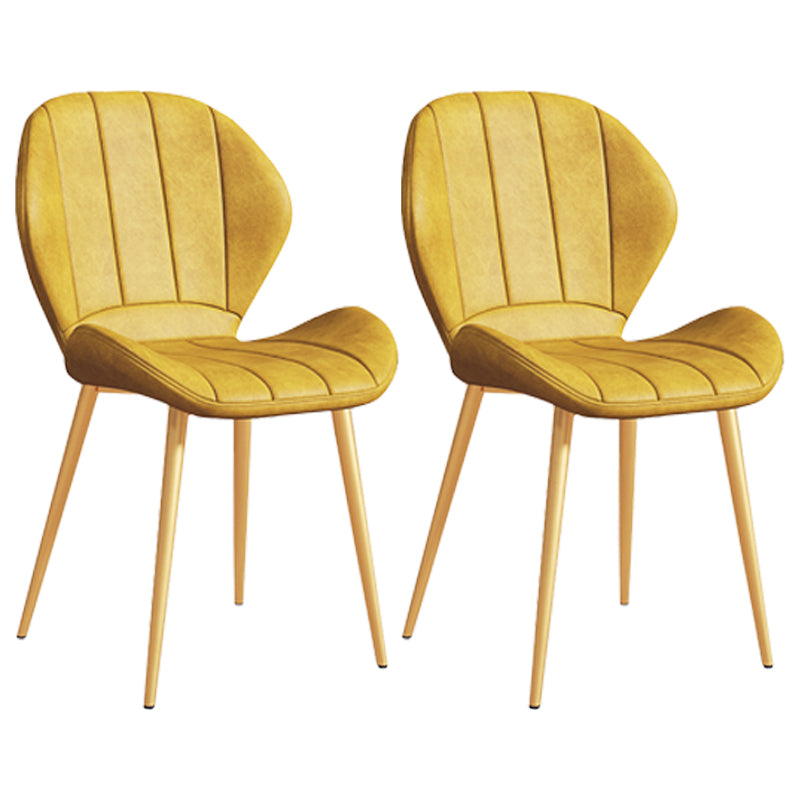 Scandinavian Upholstered Home Side Chair Matte Finish Wingback Dining Chair Yellow 2 Piece Set Brass Gold Clearhalo ' kitchen&dining_furn' 'Dining Chairs' 'Dining Tables & Seating' 'dining_chair' 'furn' 'furn_dining_chair' 'Furniture' 'furniture_dining_chair' 'Kitchen & Dining Furniture' 'kitchen' 4206774