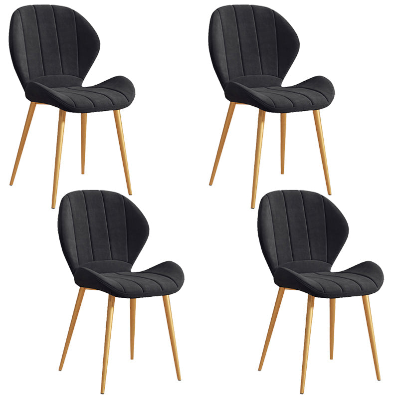 Scandinavian Upholstered Home Side Chair Matte Finish Wingback Dining Chair Matte Black 4 Piece Set Brass Gold Clearhalo ' kitchen&dining_furn' 'Dining Chairs' 'Dining Tables & Seating' 'dining_chair' 'furn' 'furn_dining_chair' 'Furniture' 'furniture_dining_chair' 'Kitchen & Dining Furniture' 'kitchen' 4206775