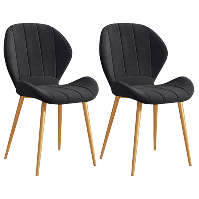 Scandinavian Upholstered Home Side Chair Matte Finish Wingback Dining Chair Matte Black 2 Piece Set Brass Gold Clearhalo ' kitchen&dining_furn' 'Dining Chairs' 'Dining Tables & Seating' 'dining_chair' 'furn' 'furn_dining_chair' 'Furniture' 'furniture_dining_chair' 'Kitchen & Dining Furniture' 'kitchen' 4206777