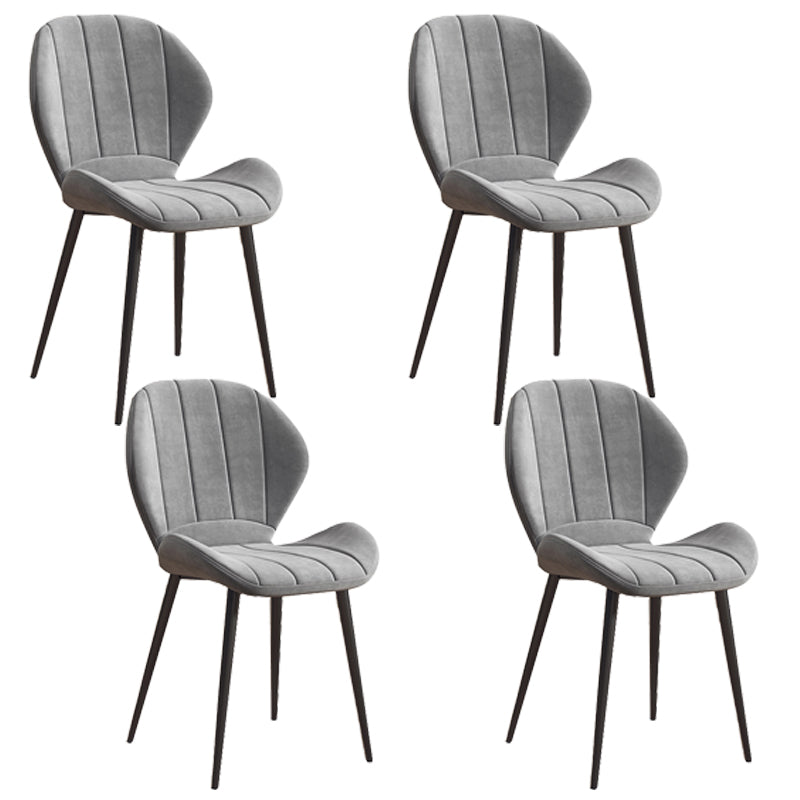 Scandinavian Upholstered Home Side Chair Matte Finish Wingback Dining Chair Grey 4 Piece Set Black Clearhalo ' kitchen&dining_furn' 'Dining Chairs' 'Dining Tables & Seating' 'dining_chair' 'furn' 'furn_dining_chair' 'Furniture' 'furniture_dining_chair' 'Kitchen & Dining Furniture' 'kitchen' 4206781