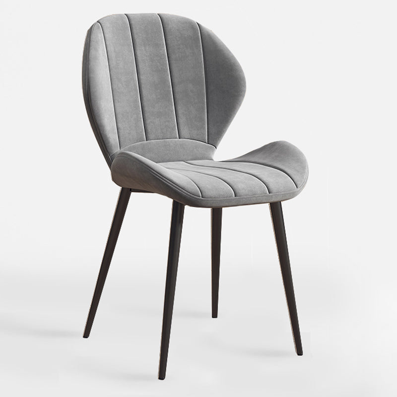 Scandinavian Upholstered Home Side Chair Matte Finish Wingback Dining Chair Grey 1 Piece Black Clearhalo ' kitchen&dining_furn' 'Dining Chairs' 'Dining Tables & Seating' 'dining_chair' 'furn' 'furn_dining_chair' 'Furniture' 'furniture_dining_chair' 'Kitchen & Dining Furniture' 'kitchen' 4206782