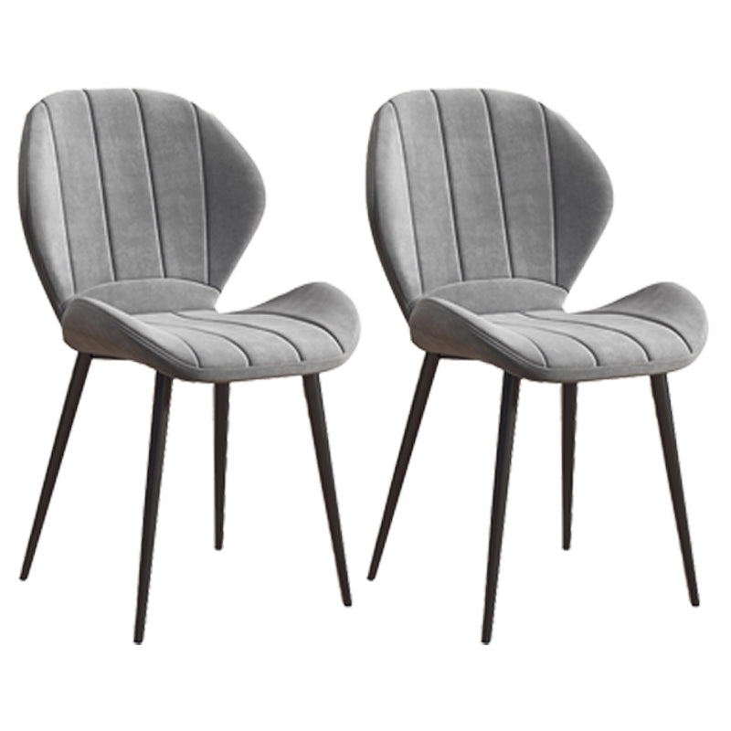 Scandinavian Upholstered Home Side Chair Matte Finish Wingback Dining Chair Grey 2 Piece Set Black Clearhalo ' kitchen&dining_furn' 'Dining Chairs' 'Dining Tables & Seating' 'dining_chair' 'furn' 'furn_dining_chair' 'Furniture' 'furniture_dining_chair' 'Kitchen & Dining Furniture' 'kitchen' 4206783
