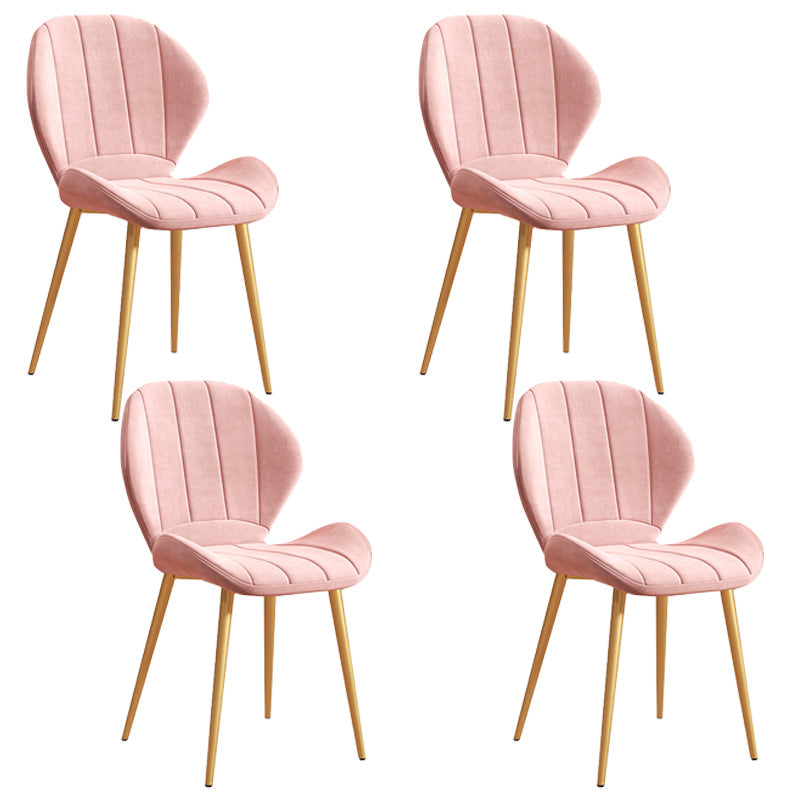 Scandinavian Upholstered Home Side Chair Matte Finish Wingback Dining Chair Pink 4 Piece Set Brass Gold Clearhalo ' kitchen&dining_furn' 'Dining Chairs' 'Dining Tables & Seating' 'dining_chair' 'furn' 'furn_dining_chair' 'Furniture' 'furniture_dining_chair' 'Kitchen & Dining Furniture' 'kitchen' 4206784
