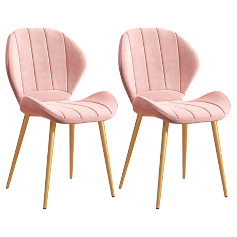 Scandinavian Upholstered Home Side Chair Matte Finish Wingback Dining Chair Pink 2 Piece Set Brass Gold Clearhalo ' kitchen&dining_furn' 'Dining Chairs' 'Dining Tables & Seating' 'dining_chair' 'furn' 'furn_dining_chair' 'Furniture' 'furniture_dining_chair' 'Kitchen & Dining Furniture' 'kitchen' 4206786