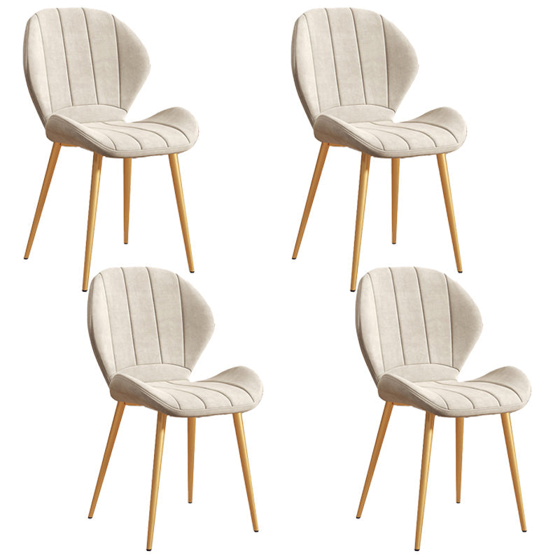 Scandinavian Upholstered Home Side Chair Matte Finish Wingback Dining Chair Textured White 4 Piece Set Brass Gold Clearhalo ' kitchen&dining_furn' 'Dining Chairs' 'Dining Tables & Seating' 'dining_chair' 'furn' 'furn_dining_chair' 'Furniture' 'furniture_dining_chair' 'Kitchen & Dining Furniture' 'kitchen' 4206790