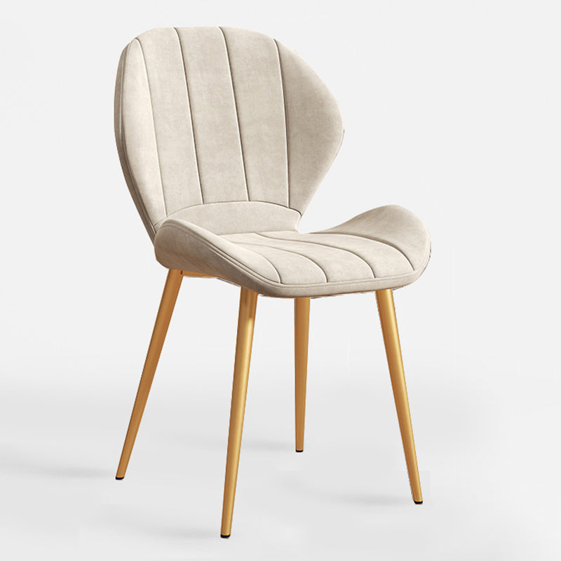 Scandinavian Upholstered Home Side Chair Matte Finish Wingback Dining Chair Textured White 1 Piece Brass Gold Clearhalo ' kitchen&dining_furn' 'Dining Chairs' 'Dining Tables & Seating' 'dining_chair' 'furn' 'furn_dining_chair' 'Furniture' 'furniture_dining_chair' 'Kitchen & Dining Furniture' 'kitchen' 4206791