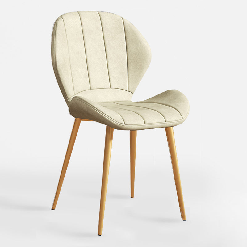 Scandinavian Upholstered Home Side Chair Matte Finish Wingback Dining Chair White 1 Piece Brass Gold Clearhalo ' kitchen&dining_furn' 'Dining Chairs' 'Dining Tables & Seating' 'dining_chair' 'furn' 'furn_dining_chair' 'Furniture' 'furniture_dining_chair' 'Kitchen & Dining Furniture' 'kitchen' 4206794