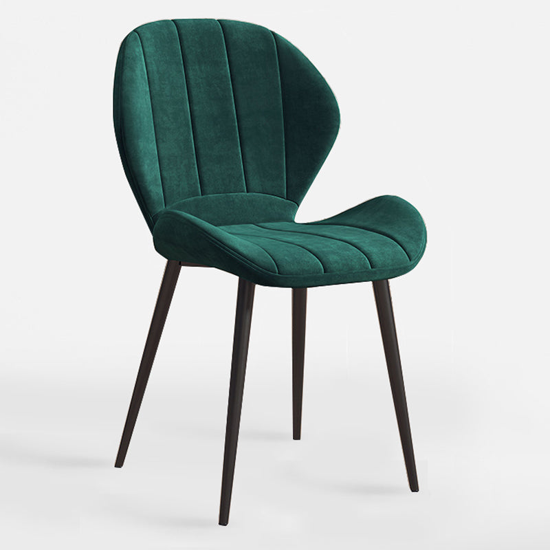 Scandinavian Upholstered Home Side Chair Matte Finish Wingback Dining Chair Lake Green 1 Piece Black Clearhalo ' kitchen&dining_furn' 'Dining Chairs' 'Dining Tables & Seating' 'dining_chair' 'furn' 'furn_dining_chair' 'Furniture' 'furniture_dining_chair' 'Kitchen & Dining Furniture' 'kitchen' 4206797